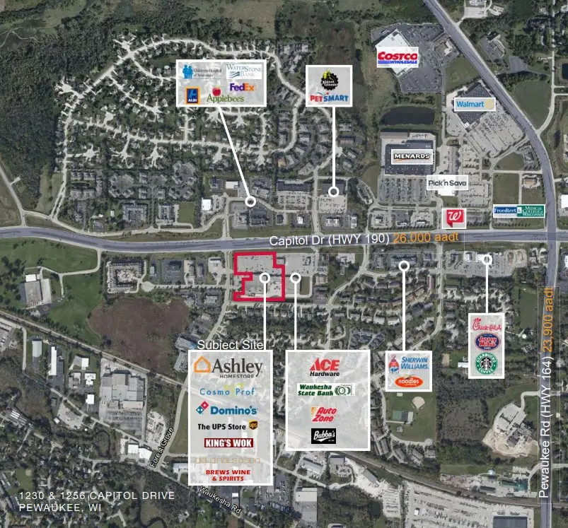 Pewaukee Plaza (view 8) - commercial property managed by MarQi Co.